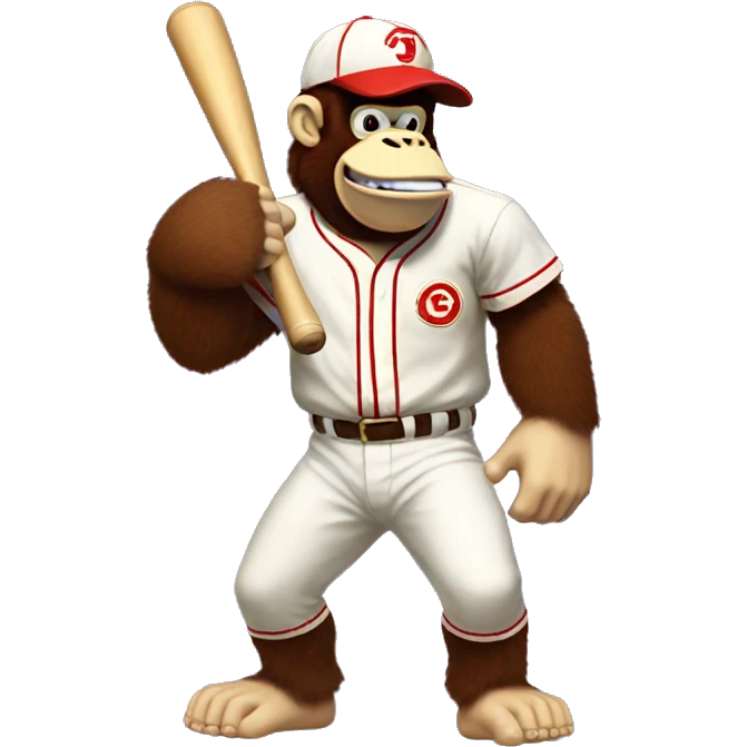 Donkey Kong playing baseball emoji