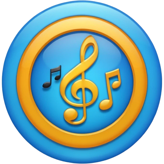 Create an emoji that looks just like the Instagram verified blue tick but with a music symbol in the middle instead of a tick emoji