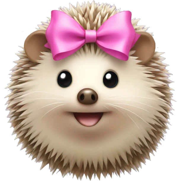 hedgehog with a pink bow emoji