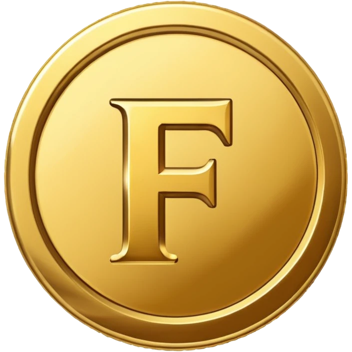 coin with F letter emoji