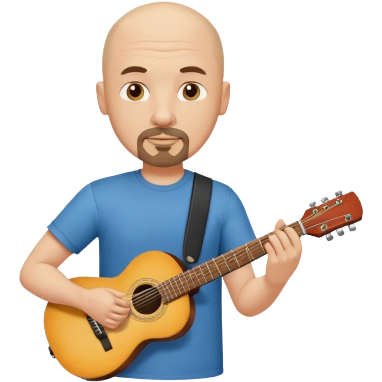 guitar player bald short goatee emoji