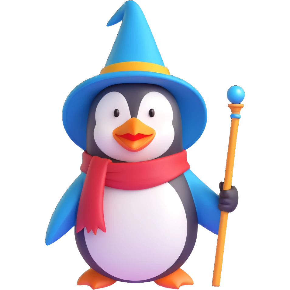 Penguin Wizard emoji