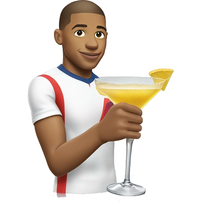 mbappe qui boit un coktail emoji
