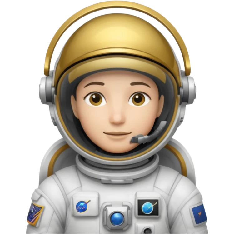 Astronaut in white EVA suit with gold visor helmet emoji
