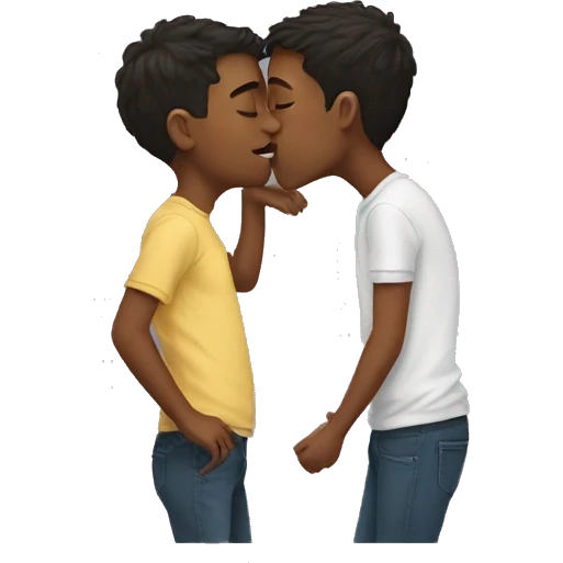 Two boys kissing emoji