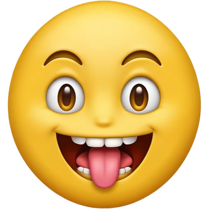 Normal emoji looking left while having the tongue on top teeth. emoji