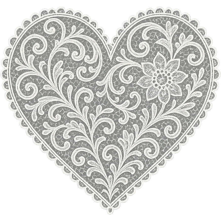 heart with delicate lacework details emoji