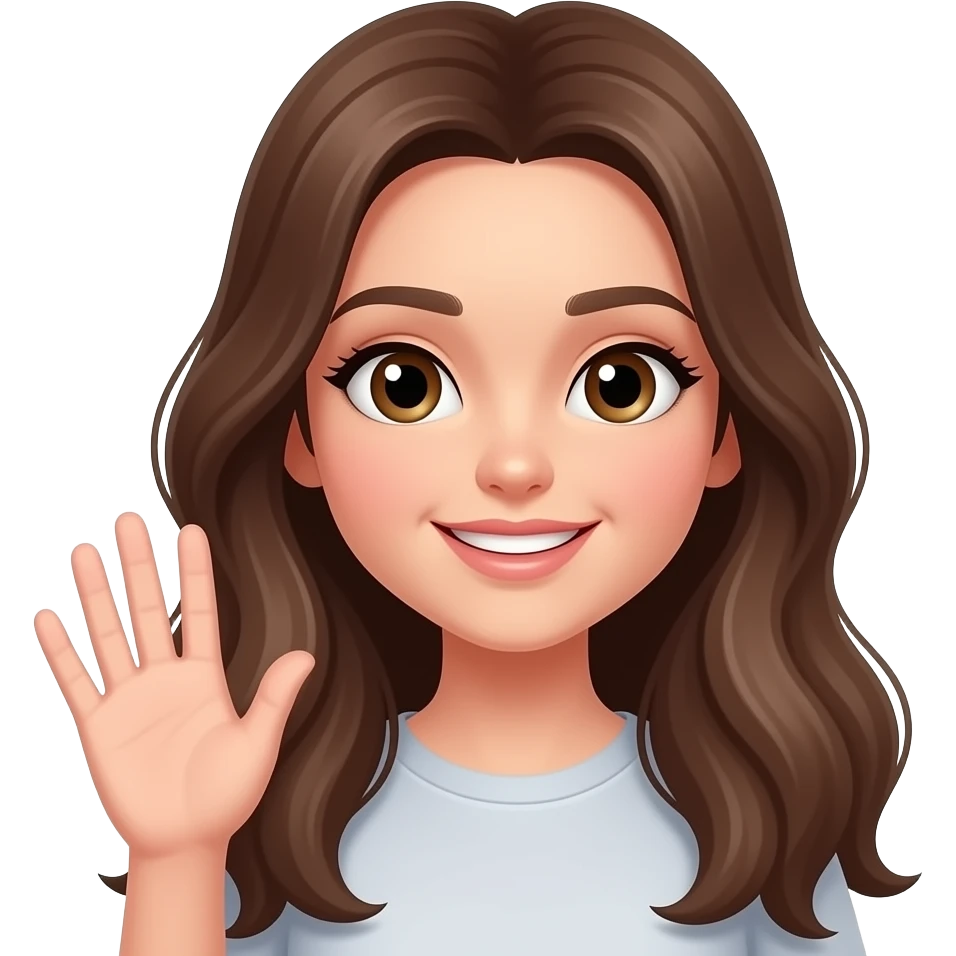 Emoji P qui fait un signe avec un mais c’est une fille emoji rond avec sa main comme coucou, je sais pas, mais pas de doigt d’honneur qui est maquillée avec des cheveux non ça c’est pas une BDH emoji
