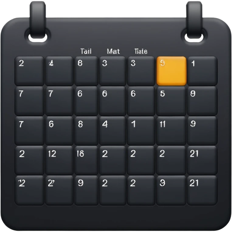 payment schedule — a black matte calendar emoji