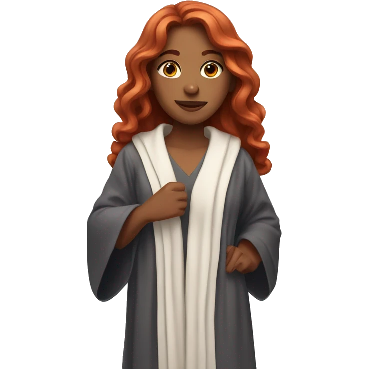 red-haired girl with long wavy hair in a robe emoji