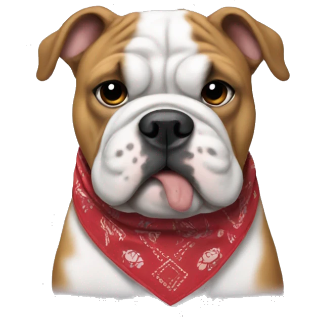 bulldog wearing bandana emoji