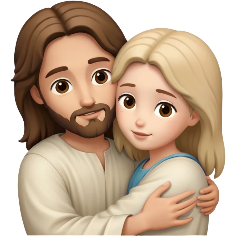 Jesus hugs a girl emoji
