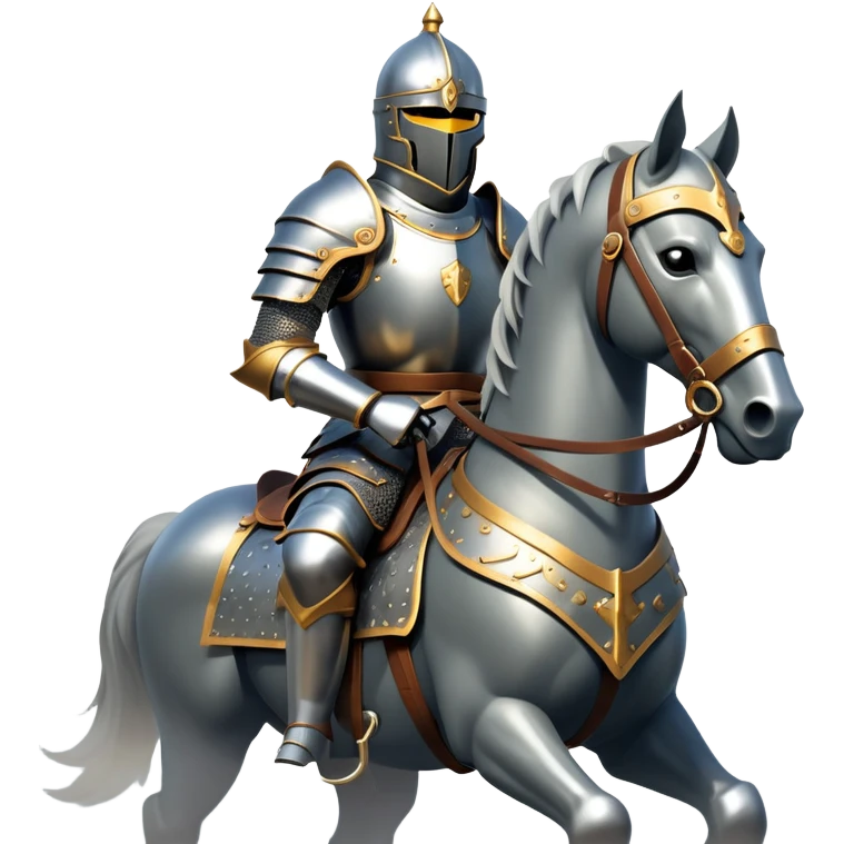 clash-of-clans-aesthetic_-cinematic-fearsome-and-majestic-knight-bust-portrait-emoji, rendered in a flat, vector-style with minimal shading and bold, simplified shapes, depicting a battle-ready medieval knight with steely eyes and intricate armor, mounted on a warhorse reflecting sunlight over a misty battlefield. emoji