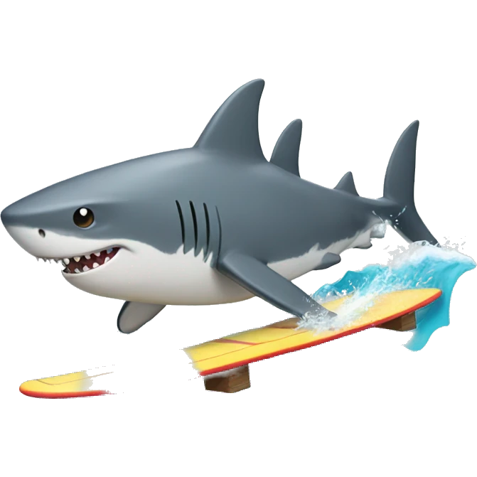 Shark surfing emoji