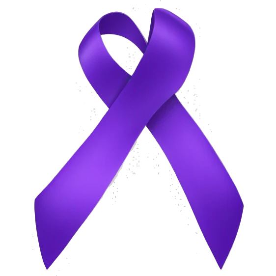 Single purple ribbon on transparent background emoji