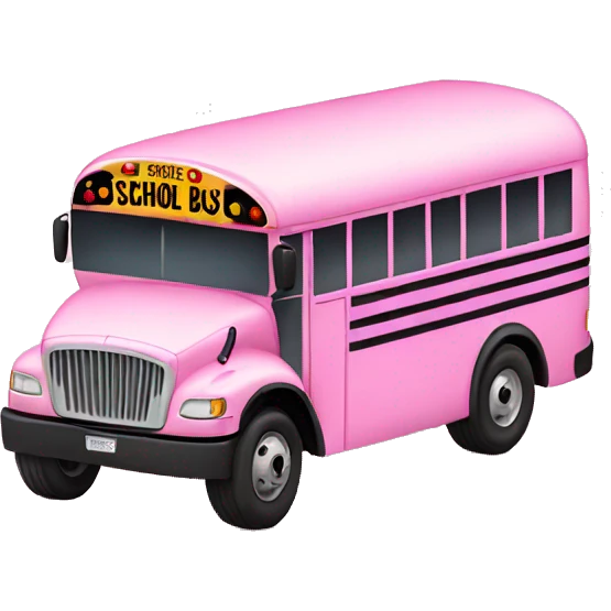 Pink school bus emoji