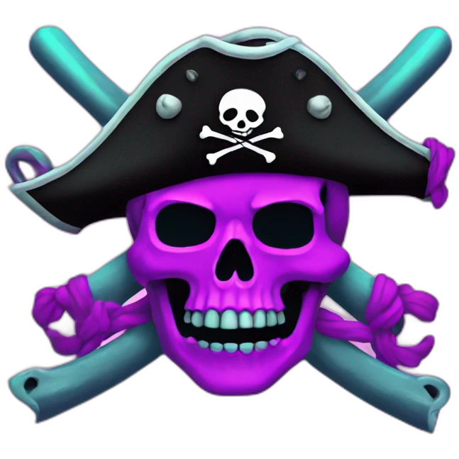 pirate flag neon vaporwave emoji