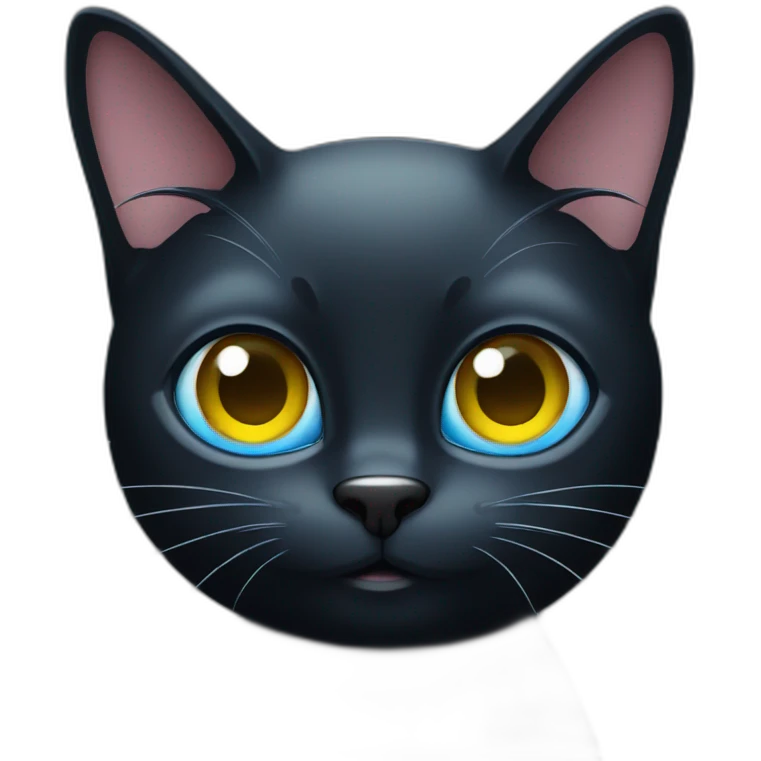 Black Cat with blue eyes holding money emoji
