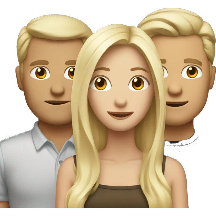 2 blond woman 2 white men with dark hair emoji