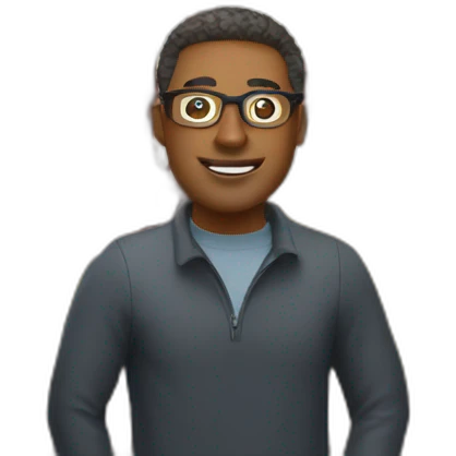 white guy wearing spectacles in front of golden gate bridge emoji