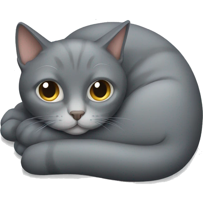 Grey cat curled up emoji