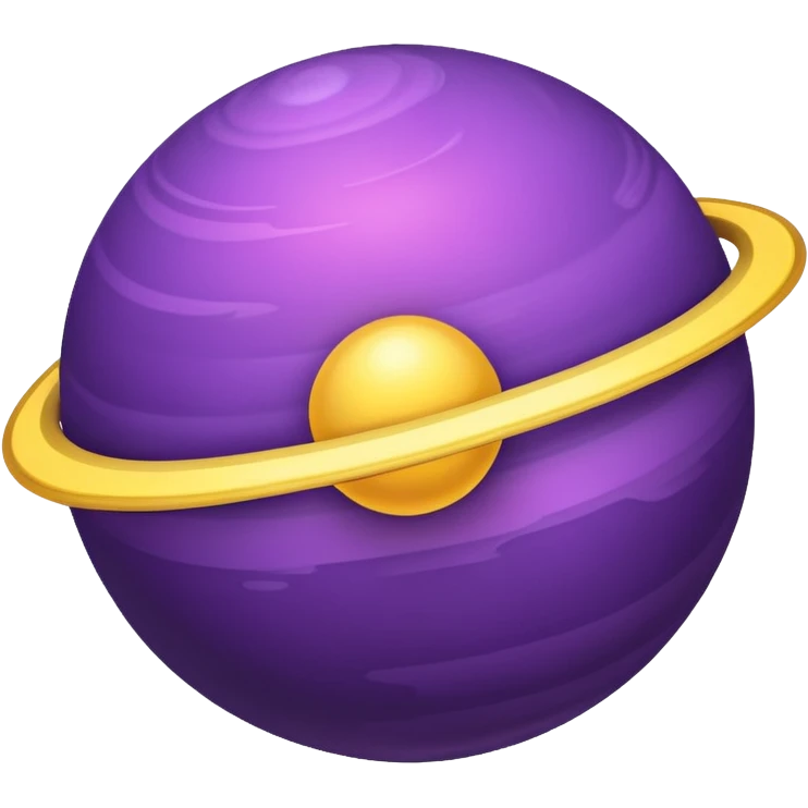 Purple planet with yellow rings. emoji