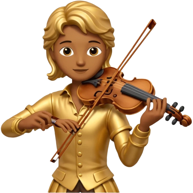golden statue playing violin emoji