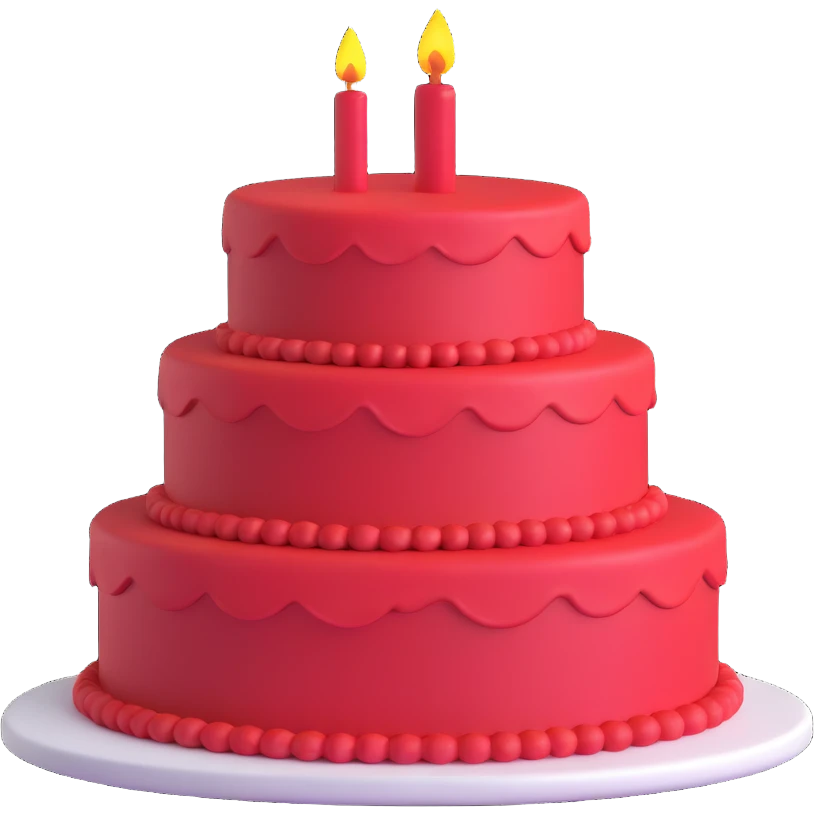red birthday cake emoji