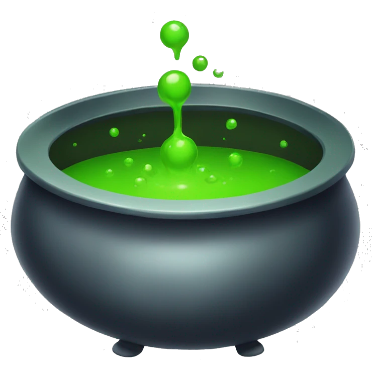 bubbling cauldron with green slime emoji