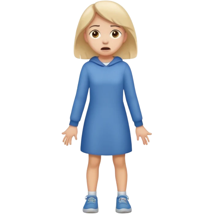 Chica asustada de cuerpo completo  emoji