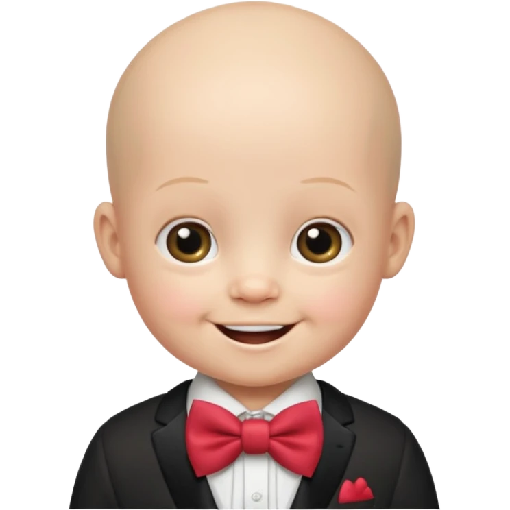 bald baby with bow tie emoji