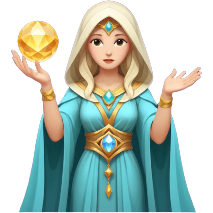 fantasy magic goddess tarot card low poly emoji
