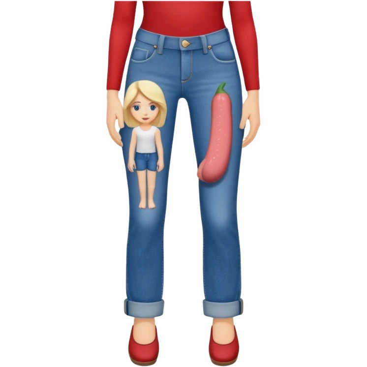 Woman holding husbands penis on pants emoji