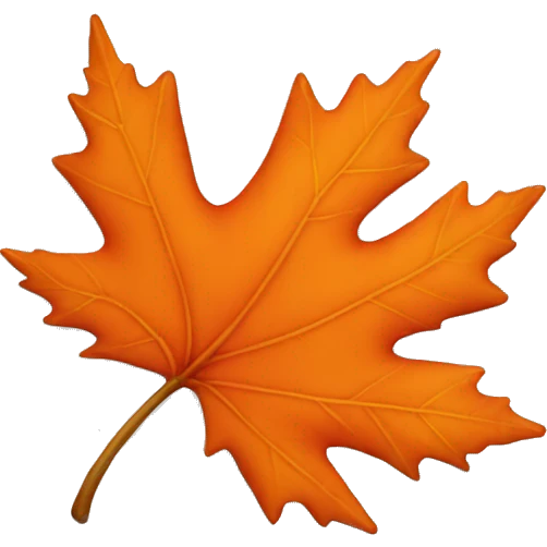 One orange maple leaf emoji