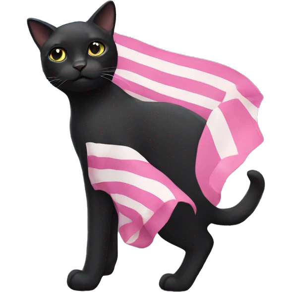 black cat holding trans flag emoji