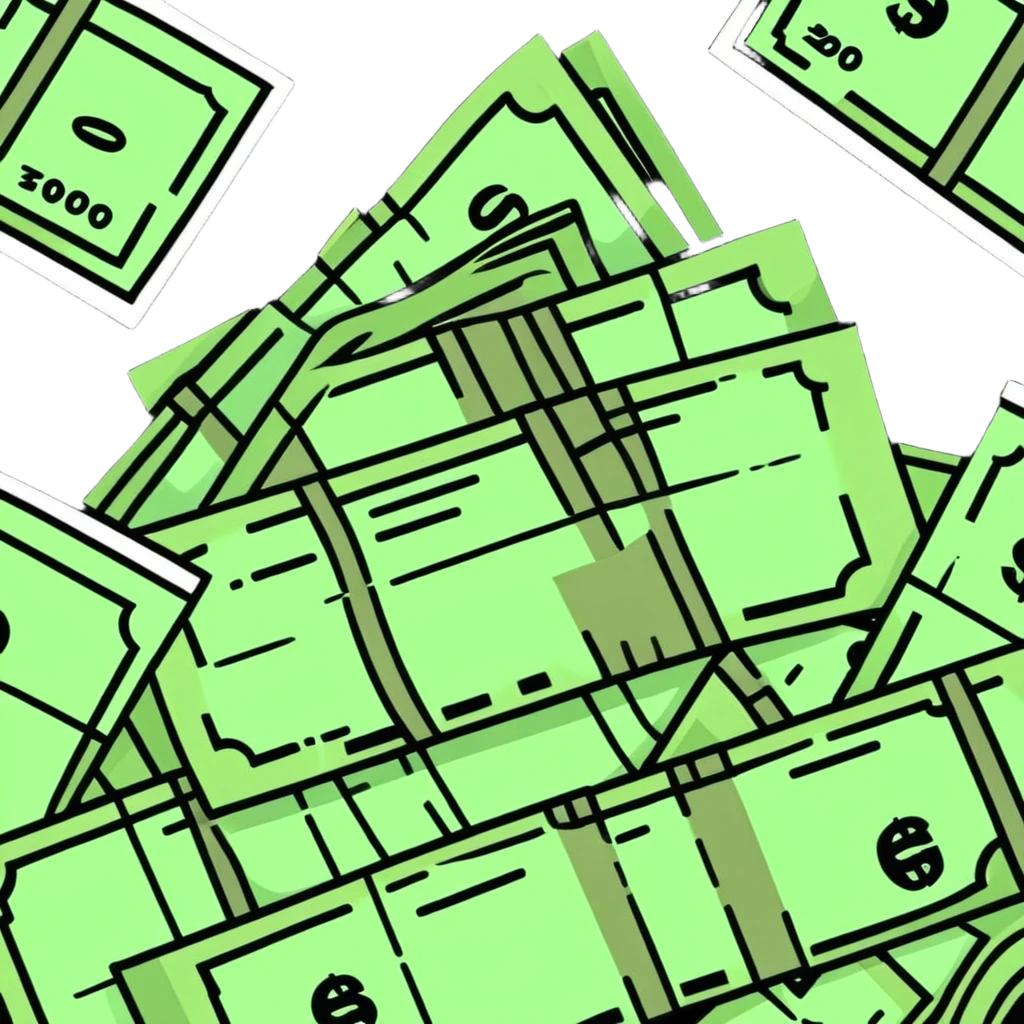 mountain of cash money bills emoji