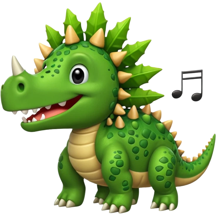 cartoon stegosaurus with music notes funny emoji