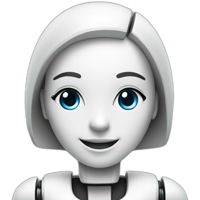 female robot assistant, smiling face only emoji