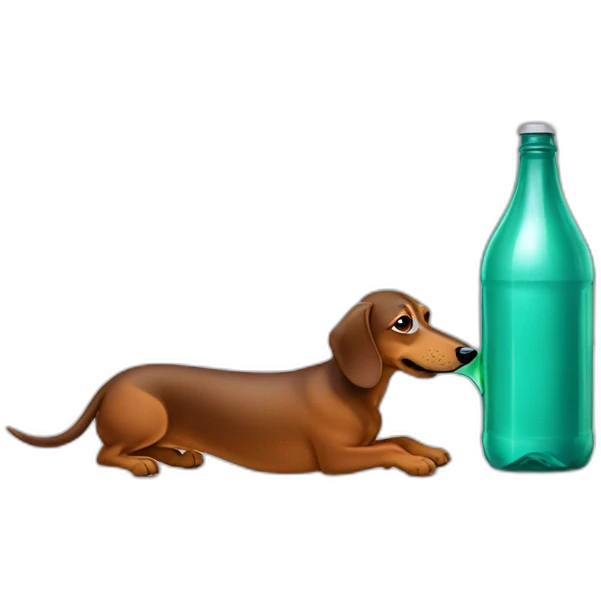 hunting dachshund with empty bottle  emoji