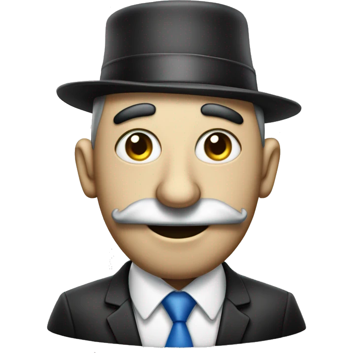 Short greedy banker with giant nose and Kippah standing near Israeli flag emoji