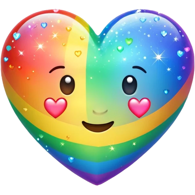 rainbow heart with sparkles emoji style emoji