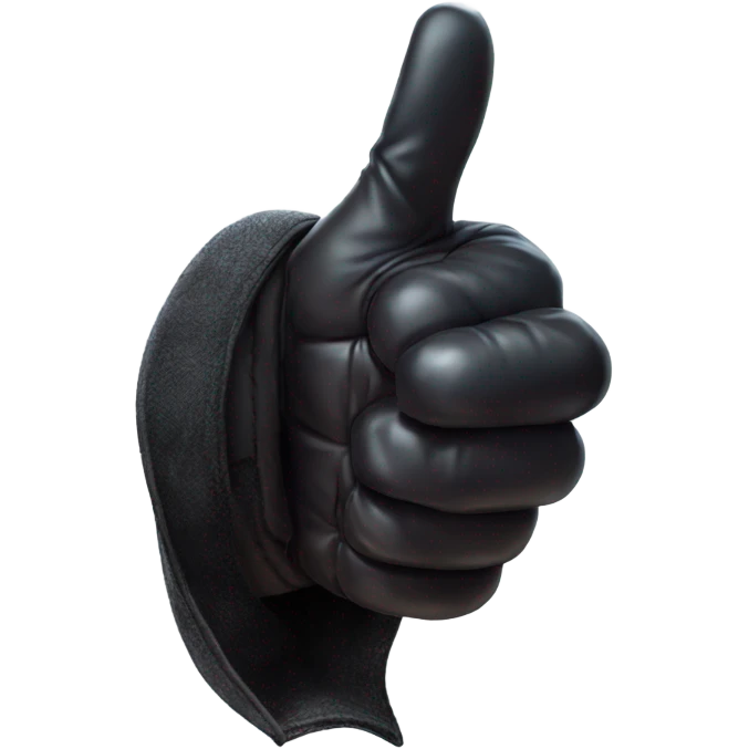 thumb up, gothic glove, magical style emoji