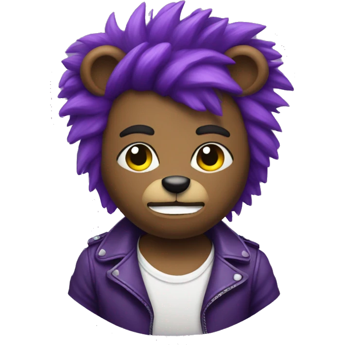 Purple teddy bear punk emoji