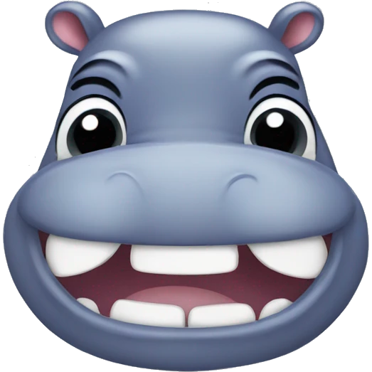hippo smiling  emoji