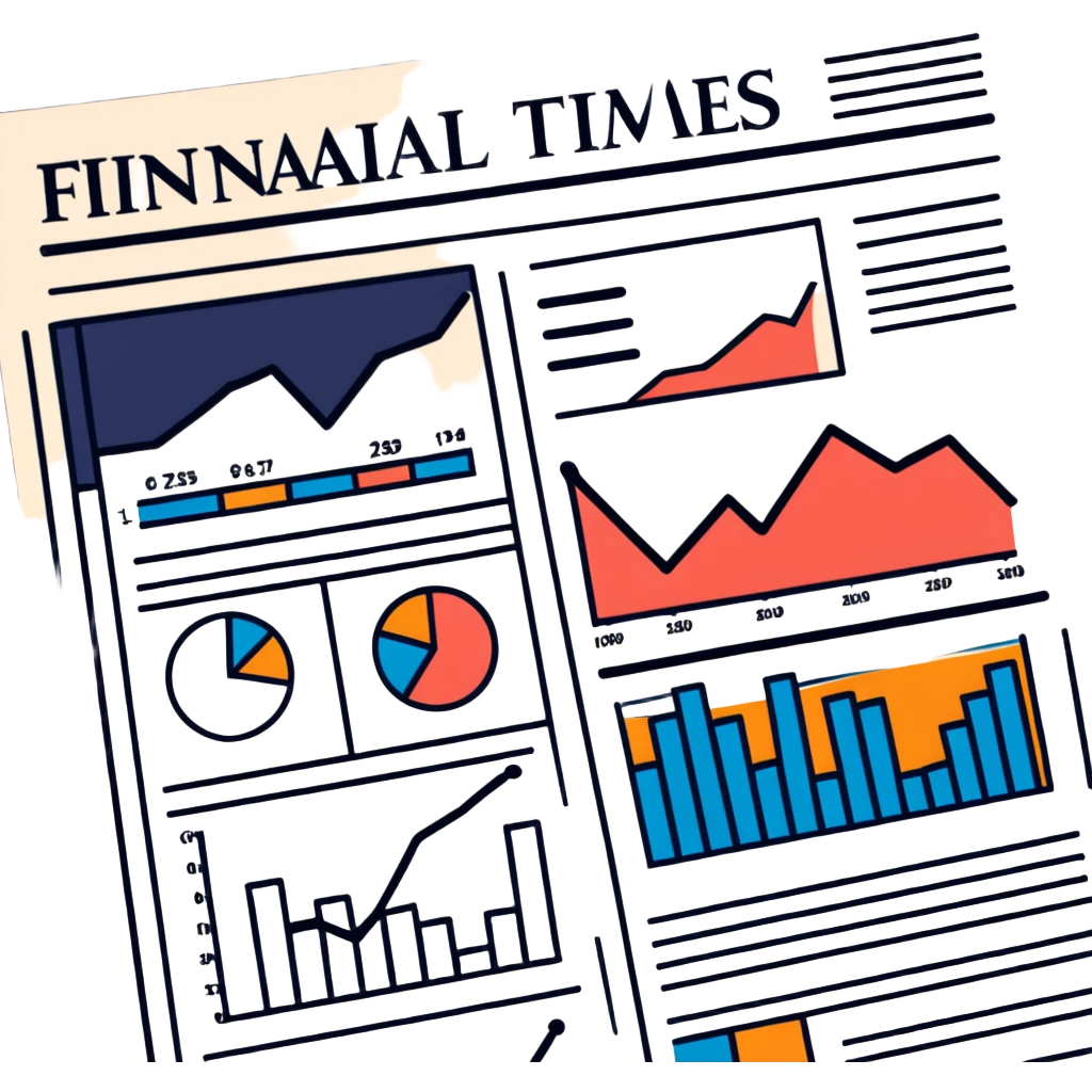 Financial Times newspaper with charts and graphs emoji