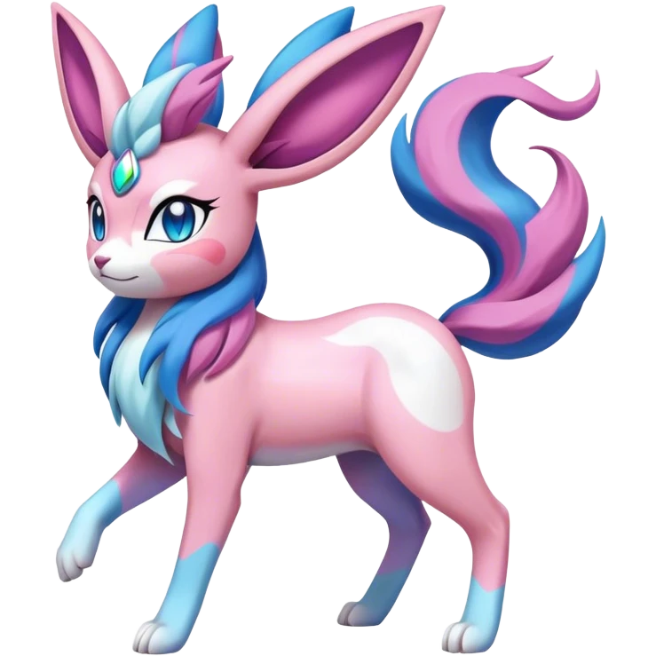 Colorful Sylveon-Suicune-hybrid emoji