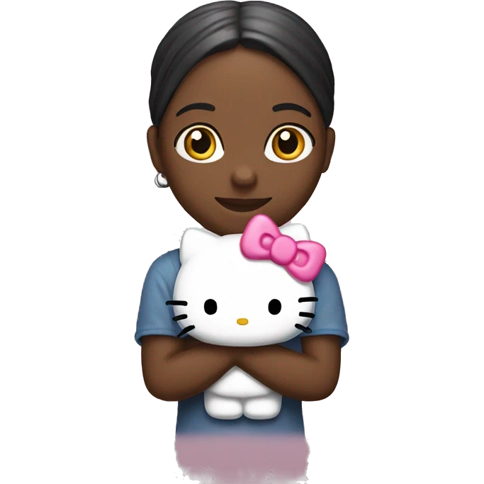 Hello kitty holding the word hey faith emoji