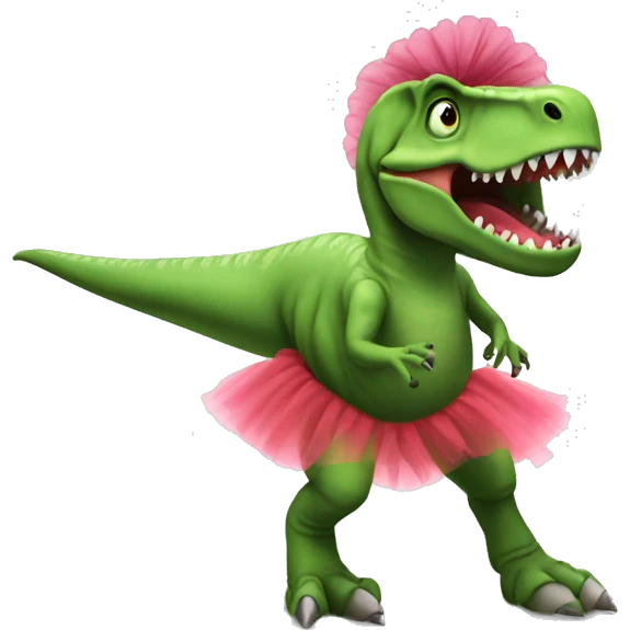 t rex wearing tutu on sketboard  emoji