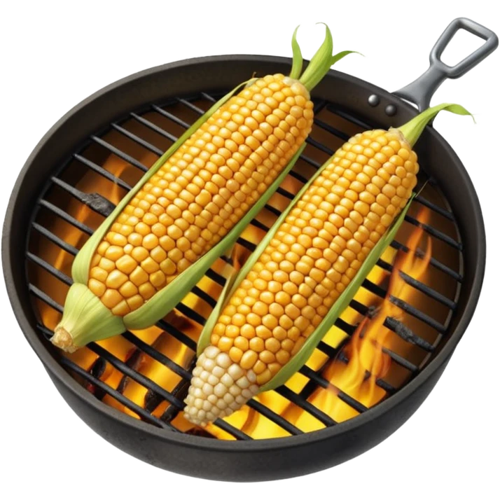 corn cob using a grill emoji