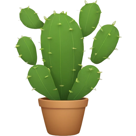 single flat Nopal without pot emoji